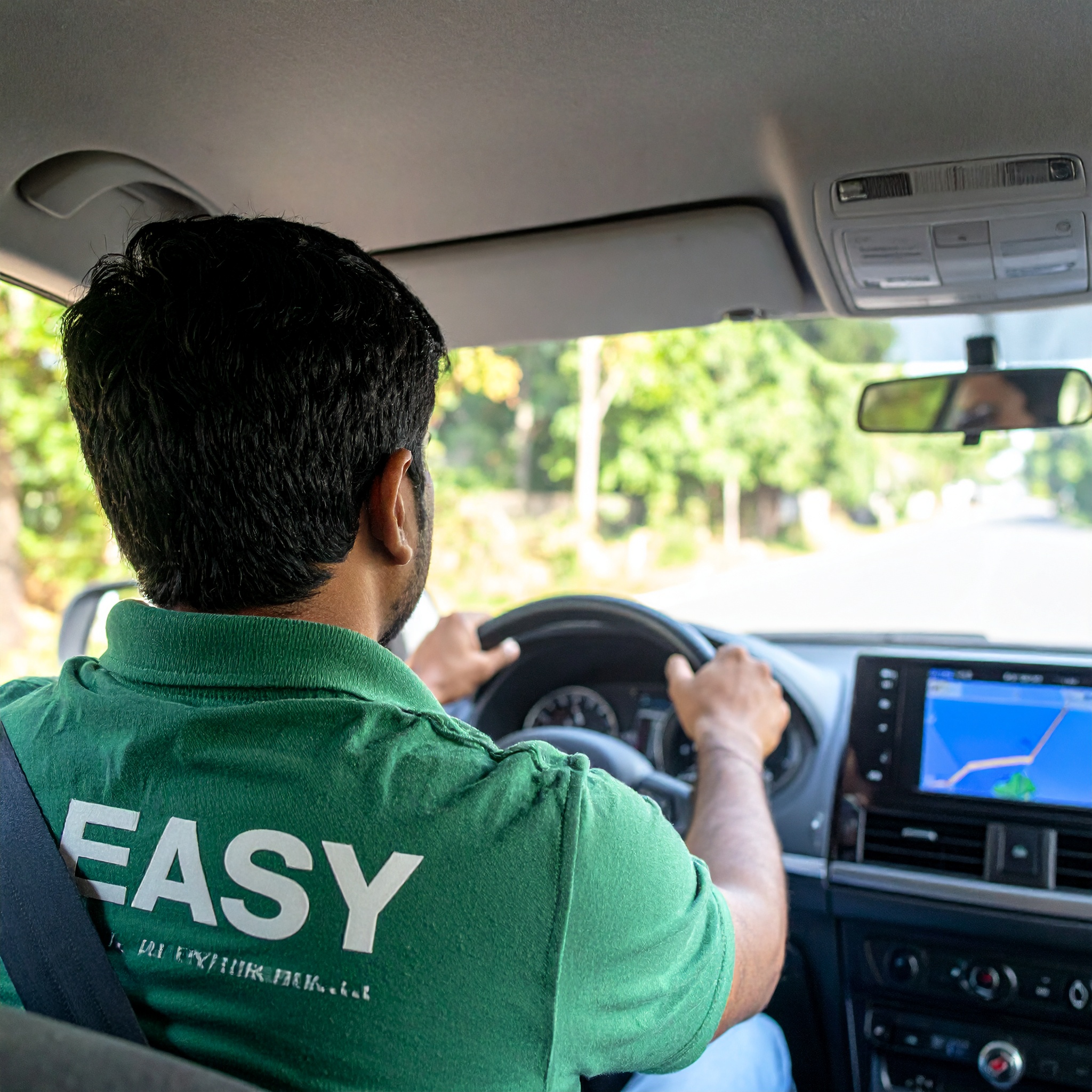 easyDUD driver behind the wheel of a city cab